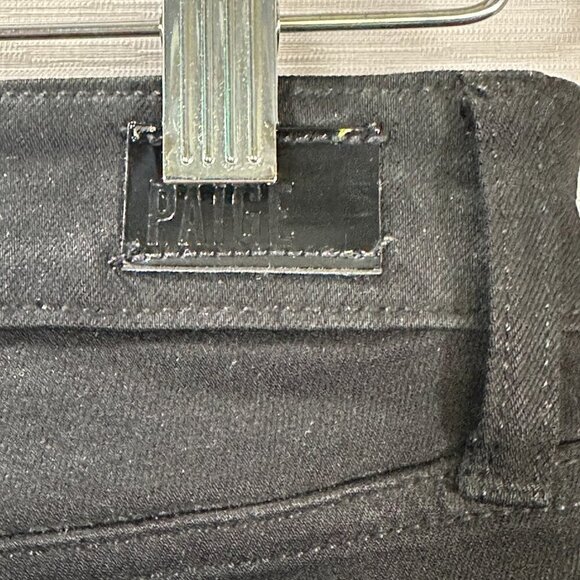 Paige Jeans Womens 27 Hoxton Ankle Black Cotton Stretch Pockets Raw Hem - Picture 9 of 11